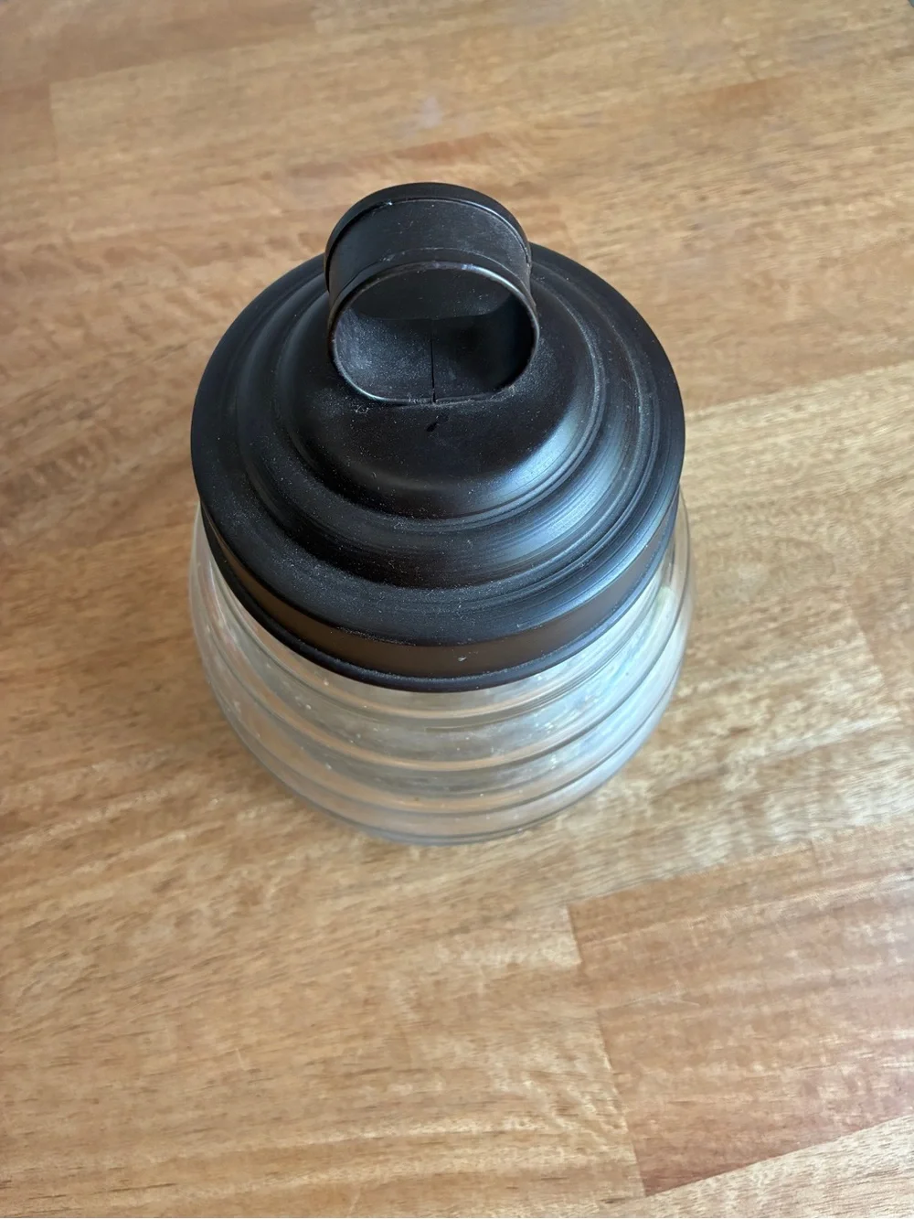 Glass Honey Jar with Black Metal Lid -7.5” x 5”